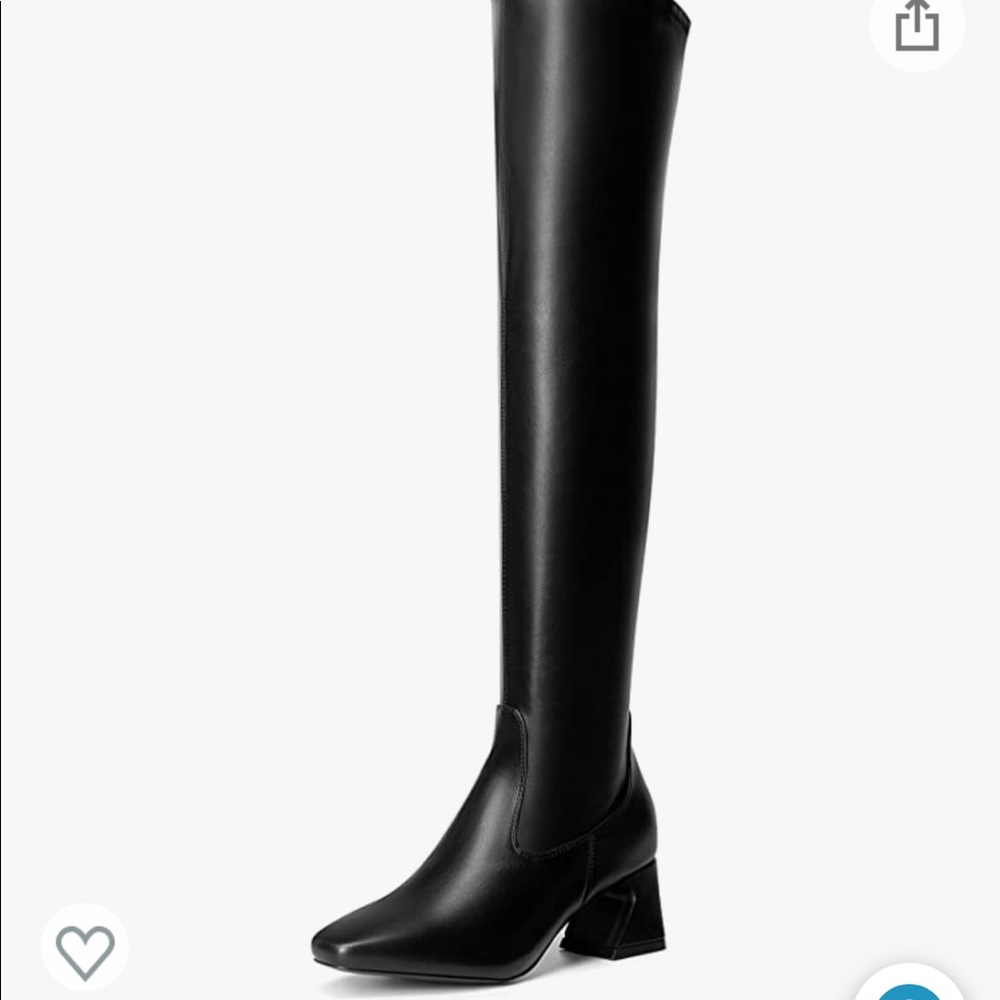 COPY - Women's Over The Knee/Thigh High Square Toe boots, Stretch block heel, s…